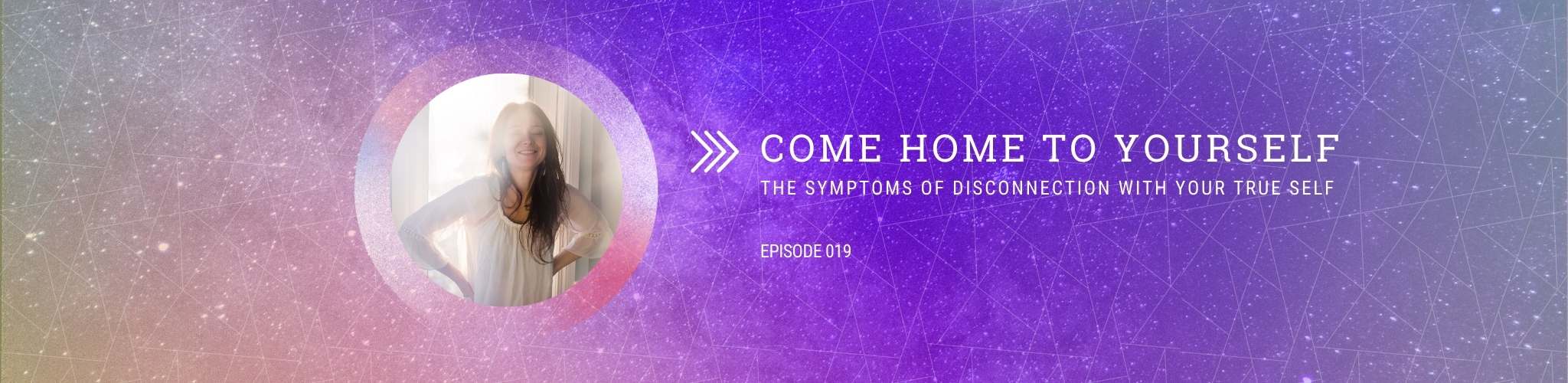 purple podcast banner come home to yourself